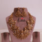 Premium Lakshmi AD peacock golden beads necklace NC1877