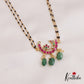 Classic Floral Motifs Jadau Mangalsutra With Green Bead Drops NC2676