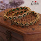 Simple Trendy CZ Victorian Floral Bangles B272 (Set of 2 Bangles)|(Available in 2 Colors)