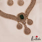 Gorgeous Teardrop Motifs Diamond-Finish Gold-Tone AD Victorian Necklace NC2824 (Available In 2 Colors)