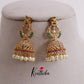 Beautiful CZ Multi Stone Pearls Jhumka E712