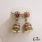 Stunning Peacock Motifs Kemp Jhumkas With Pear Bead Drops E1103 (Available In 2 Colors)