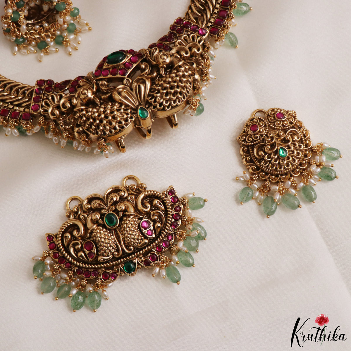 Royal Detachable Gold Replica Jadau Necklace NC3309