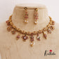 Traditional Antique Shanka Chakra Kemp Necklace With Golden Bead Drop NC2630