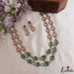 Stunning Double Layered Geometric Motifs Polki CZ Victorian Necklace NC3118