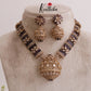 Premium Victorian moissanite Necklace set NC2018 (In 3 colors)