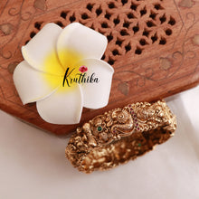 Antique finish Lakshmi Devi peacock single kada B77