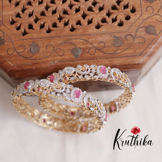 Gorgeous CZ Sparkle Luxe Peacock Bangles B214 (Available in 2 Colours)