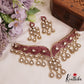 Stunning AD Teardrop Motifs Moissanite Necklace NC2785 (Available In 2 Colors)