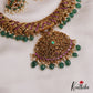 Grand Antique Nagas Lakshmi Necklace With Three Interchangeable Pendants And Green Bead Drops NC2730