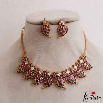 Classic Mango Motifs Jadau Necklace NC2969. (Available In 2 Colors)