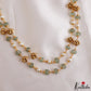 Trendy Floral Green Bead Double Layered Mala LH2219