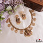 Traditional Antique Lakshmi Peacock Motifs Bottu Necklace With Pearl Drops NC3200 (Available In 2 Colors)