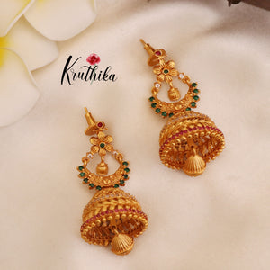 Simple flower chandbali jhumkas E68