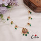 Simple Kemp Invisible Chain Chandbali Pendant With Green Beads Drop  NC2305
