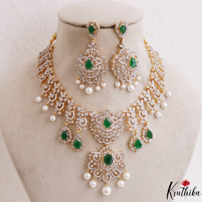 Trendy Teardrop Motifs CZ Victorian Necklace NC3267 (Available In 2 Colors)