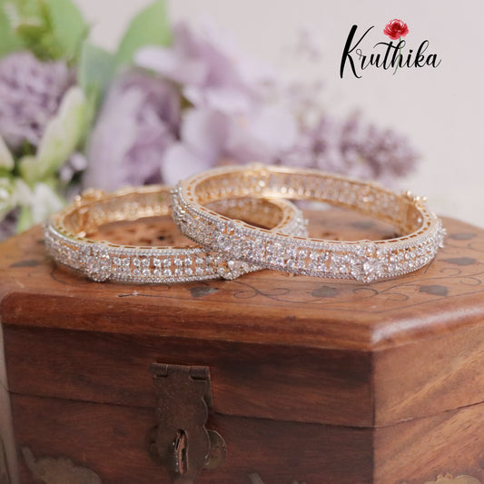 Elegance CZ Sparking Glimmer Glow Bangles B225