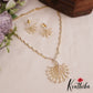 Sparkling Gold-Tone AD Square Motifs Necklace NC2843
