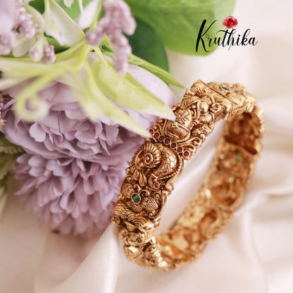 Beautiful Lakshmi Devi Peacock Single Kada B77