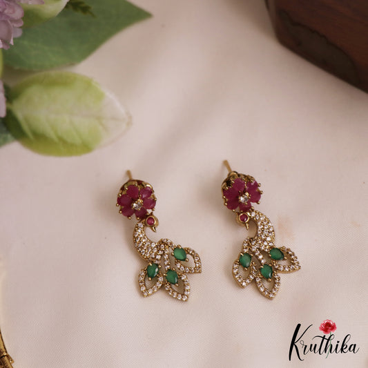 Classic Peacock Floral Motifs AD hasli necklace NC2777