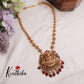 Budget Friendly Simple Lakshmi Pendant Necklace with Ruby Beads Drops NC2291