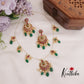Simple Kemp Invisible Chain Chandbali Pendant With Green Beads Drop  NC2305