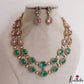 Stunning Double Layered Geometric Motifs Polki CZ Victorian Necklace NC3118