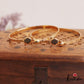 Elegant Gold-Tone Tortoise Motifs Openable Kada B508 (Set Of 2)