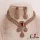 Gorgeous Teardrop Motifs Diamond-Finish Gold-Tone AD Victorian Necklace NC2824 (Available In 2 Colors)