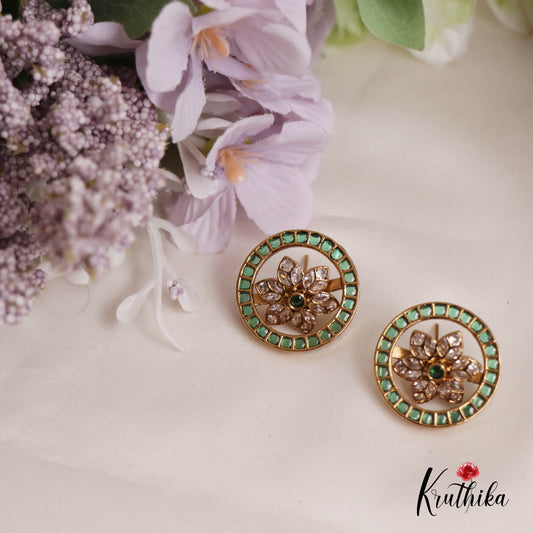 Elegant AD Stone Floral Earrings E793