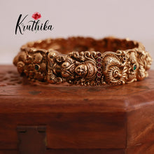 Antique finish Lakshmi Devi peacock single kada B77