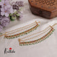 Elegant Jadau Pearl Drop Triple Layered Earchains EC142 (Available In 2 Colours)