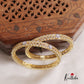 Stunning Diamond-Finish Gold-Tone Bangles B341 (Set Of 2 Bangles)