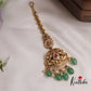 Premium Jadau Antique Teardrop Maang Tikka With Pearl Drops MT296 (Available In 2 Colours)
