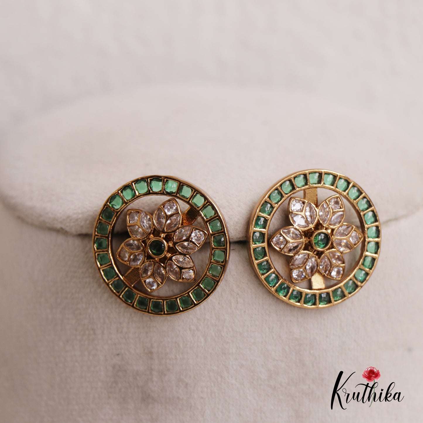 Elegant AD Stone Floral Earrings E793