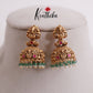 Elegant AD Lakshmi Jhumkas with Beads Drops E714 (Available in 2 Colours)