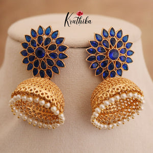 Blue AD chakra jhumkas E71