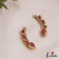 Beautiful Teardrop Motifs AD Coral Ear Climbers / Ear cuffs E1042 (Available In 3 Colors)