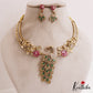 Classic Peacock Floral Motifs AD hasli necklace NC2777