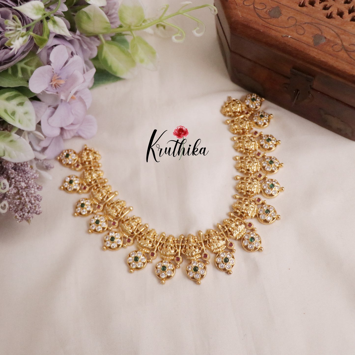 Trendy AD Lakshmi Coin/Bottu Necklace NC2221