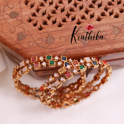 Beautiful Multi Stone Bangles B171 ( Set of 4)