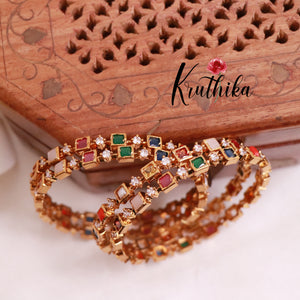 Beautiful Multi Stone Bangles B171 ( Set of 4)