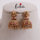 Elegant AD Lakshmi Jhumkas with Beads Drops E714 (Available in 2 Colours)