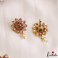 Elegant Peacock Floral Motifs Kemp Necklace With Pearl Drop NC3175