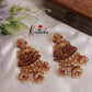 Gorgeous Lakshmi Motifs Jhumka Jadau Earrings With Bead And Pearl Drops E881