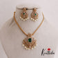 Beautiful Leaf AD Stone Hasli Necklace With Pearl Drops NC2600