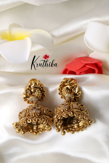 Peacock Lakshmi Jhumkas E329