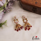 Beautiful Mango Motifs Kemp Jhumkas With Pearl Bead Drops E1104 (Available In 2 Colors)