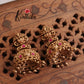 Elegant AD Lakshmi Jhumkas with Beads Drops E714 (Available in 2 Colours)