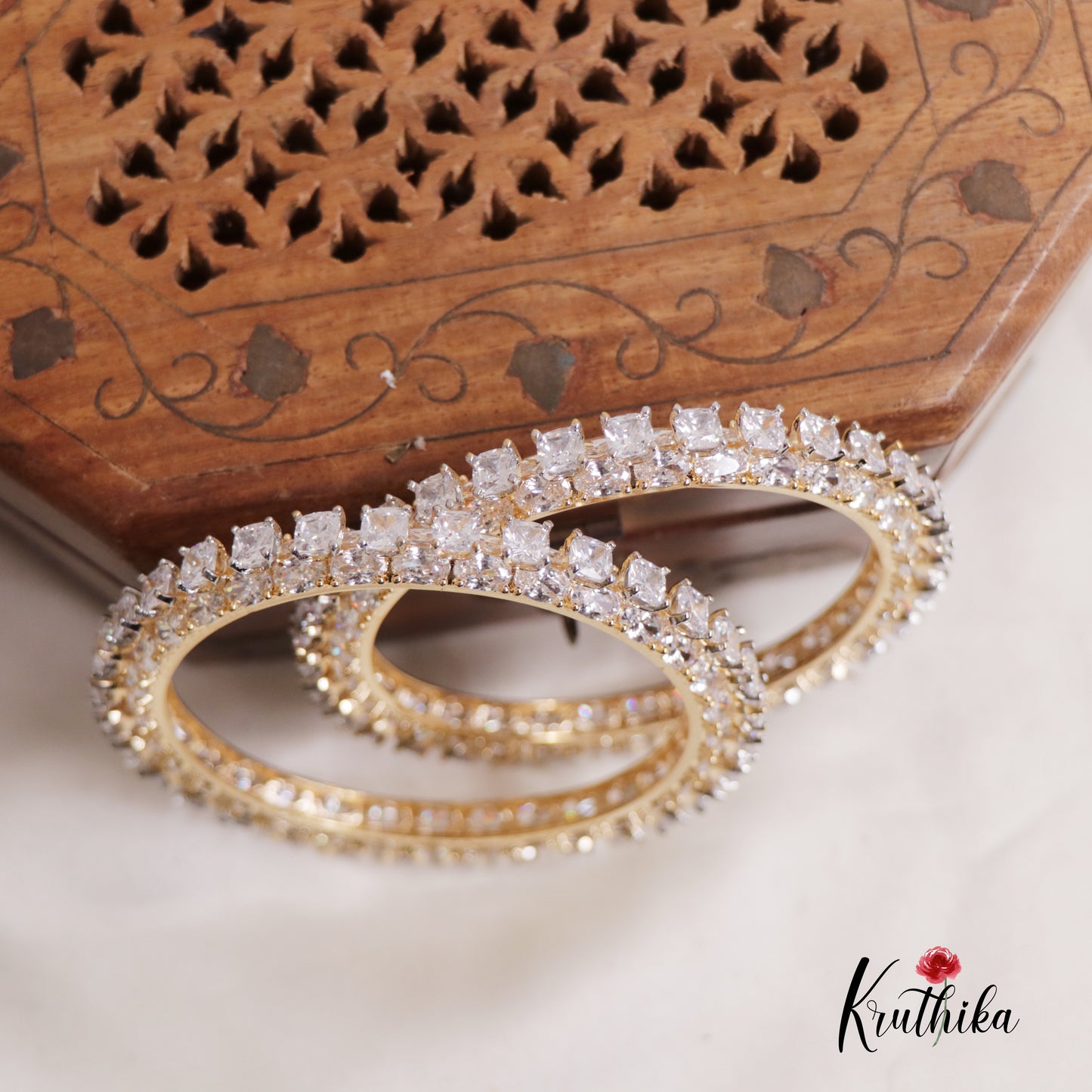 Eternal Radiance AD Stone Bangles B340 (Set Of 2 Bangles)